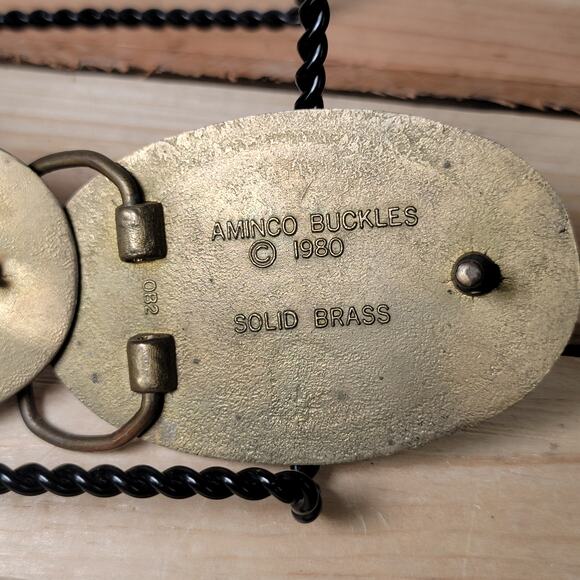Set of 2 VINTAGE Humorous Brass Belt Buckles: Old Farmers & Old Gardners (1980) main image 5